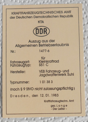 Agb für kleinkrafträder s51 - kleinkrafträder,